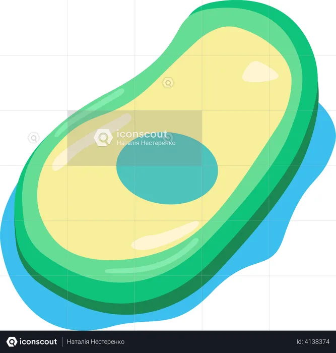 Colchão de ar em forma de abacate  Ilustração