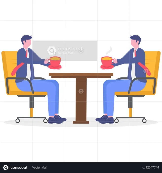 Colega de trabalho fazendo uma pausa para o café  Ilustração