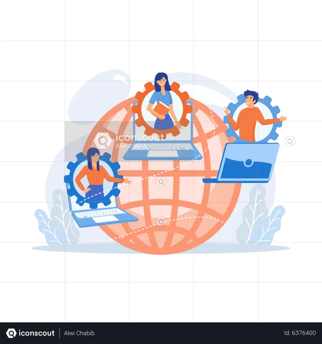 Reunião de negócios de colegas  Ilustração