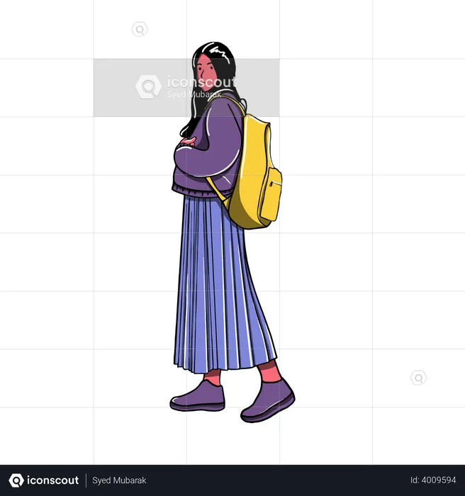 Chica de escuela  Ilustración