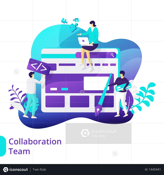 Collaboration Team Illustration  Illustration