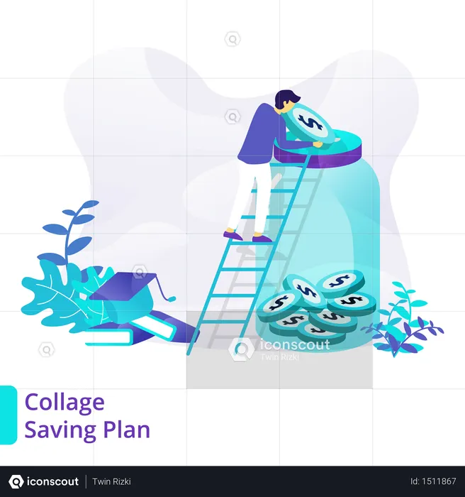 Collage Saving Plan  Illustration