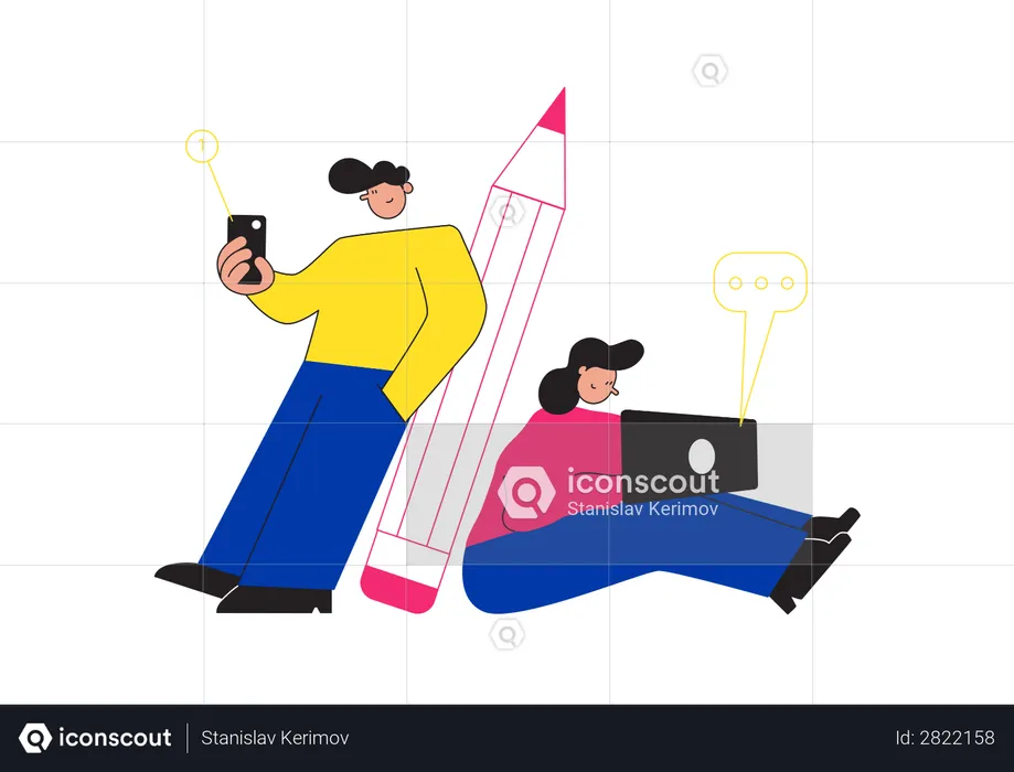 Colleague working together  Illustration