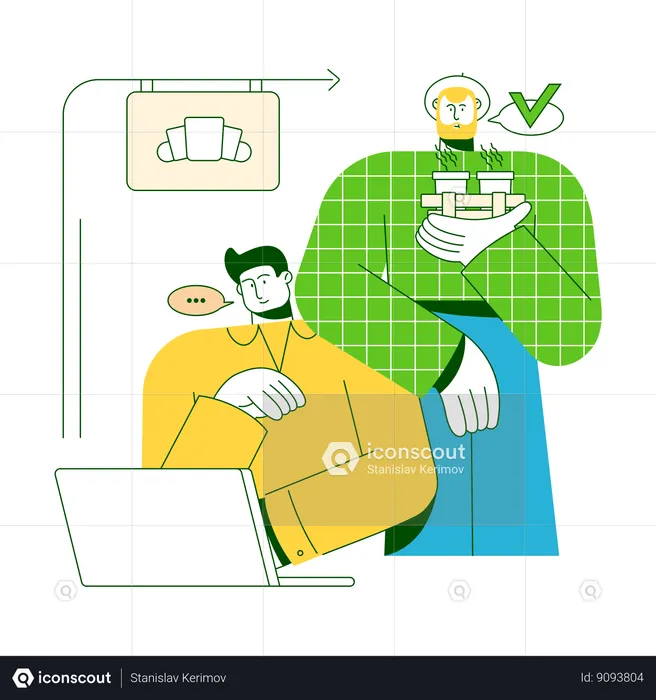 Colleagues discusses business workflow  Illustration