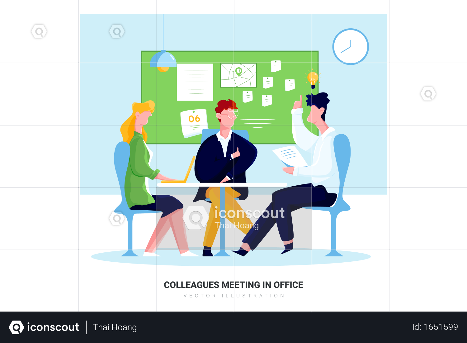 Premium Colleagues Meeting In Office Illustration Download In Png And Vector Format 6261