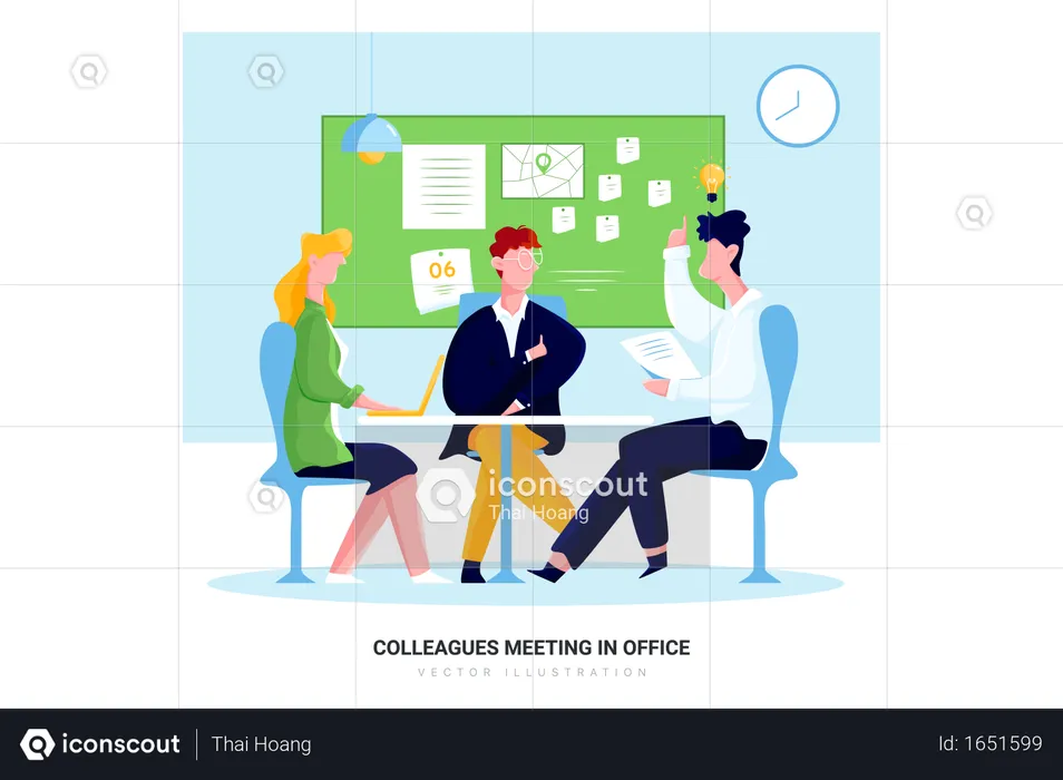 Colleagues meeting in office  Illustration