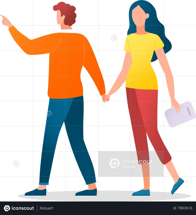 Colleagues walking together at Job  Illustration