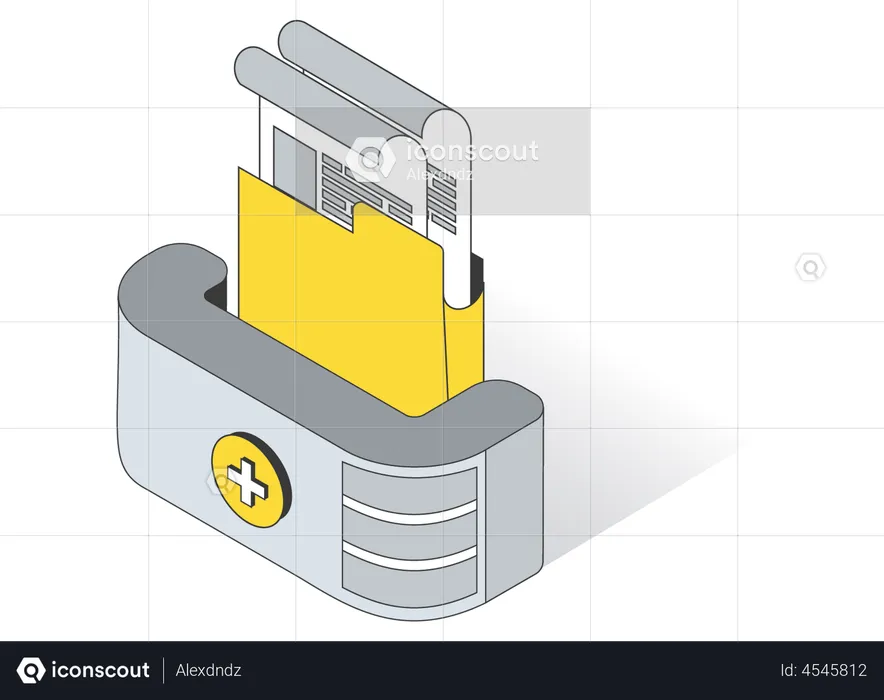 Collect medical report from reception  Illustration