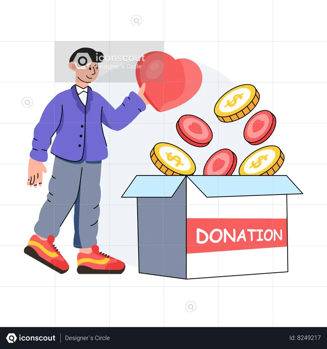 Collecting Charity And Donation  Illustration