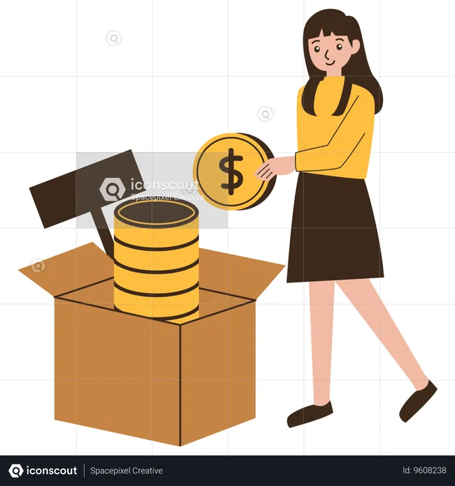 Collecting donation funds  Illustration