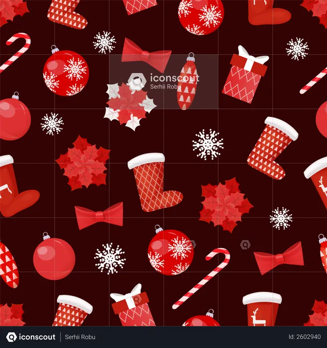 Collection of Christmas Toys Decoration Vector  Illustration