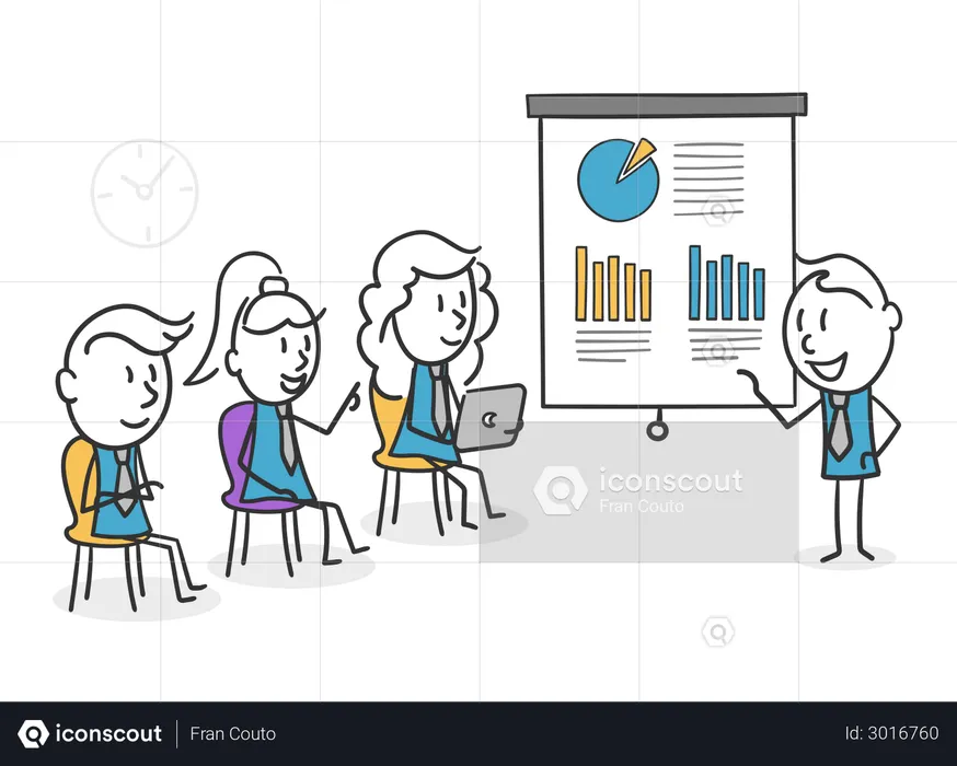 Collègues analysant les résultats de leur dernière campagne  Illustration