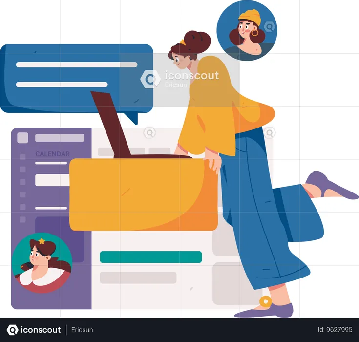 Colloquio di lavoro online  Illustration