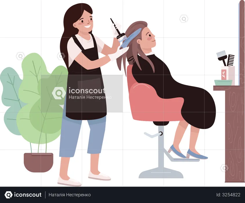 Cabelo colorido  Ilustração