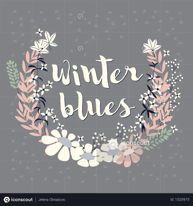 초대, 결혼식 또는 인사말 카드, 벡터 일러스트레이션을 위한 겨울 꽃꽂이와 꽃의 다채로운 컬렉션  일러스트레이션