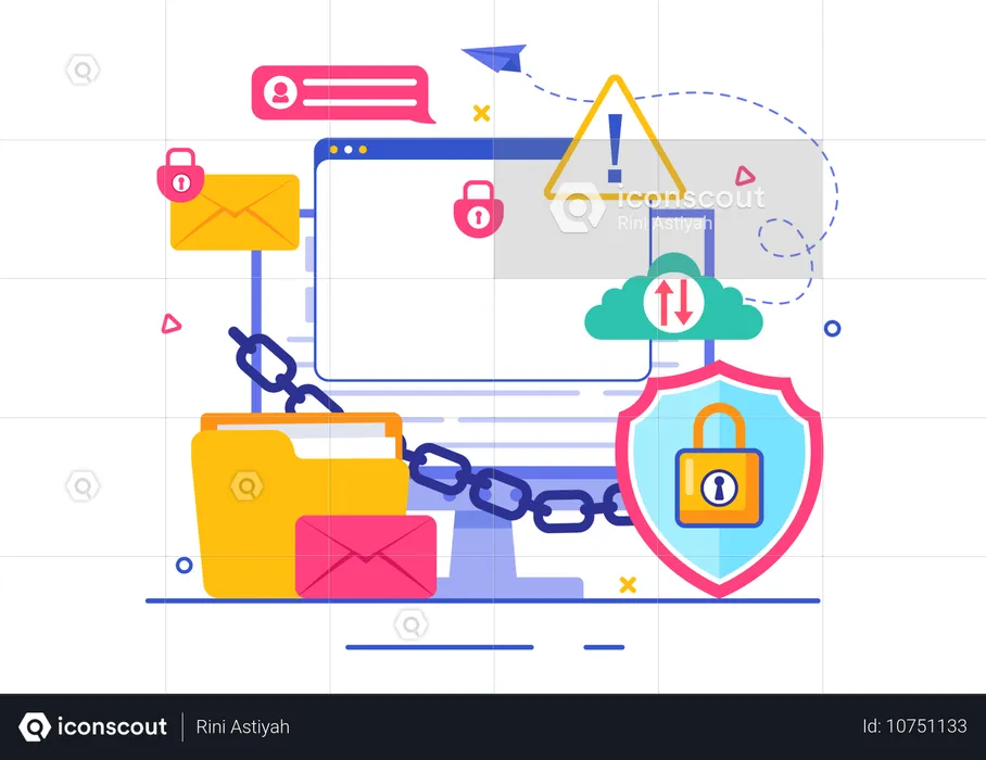 Comemoração do dia da segurança de dados  Ilustração