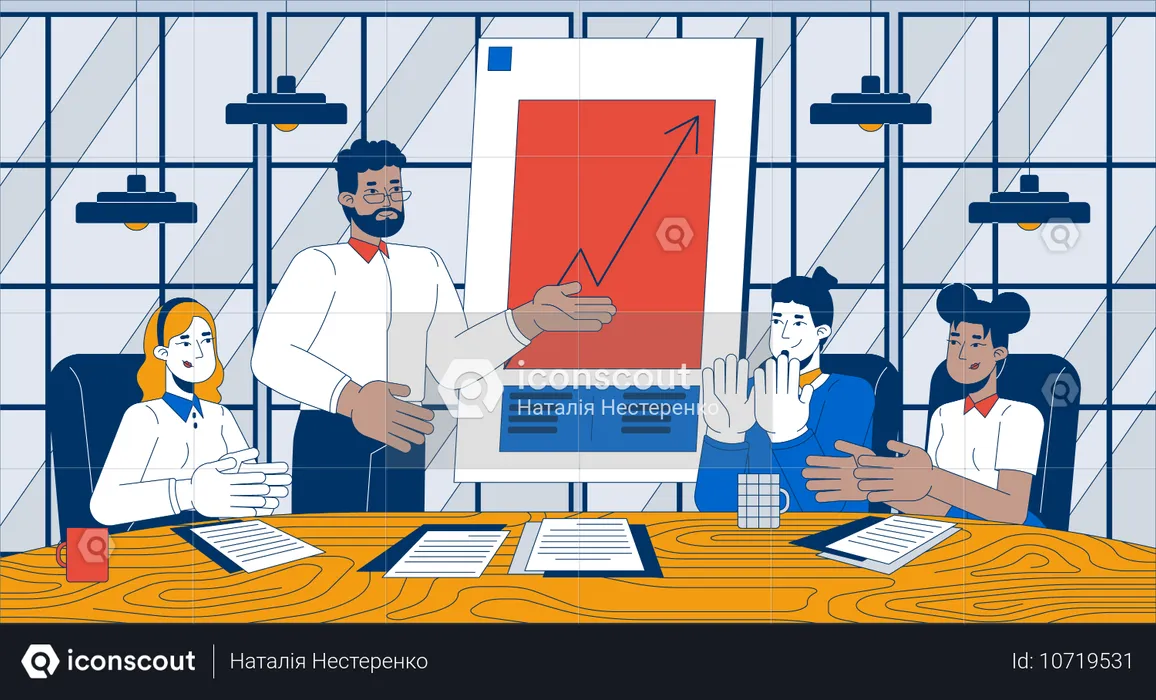 Comemorando o crescimento da receita da empresa  Ilustração