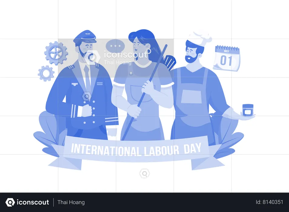 Comemore o Dia Internacional do Trabalho  Ilustração