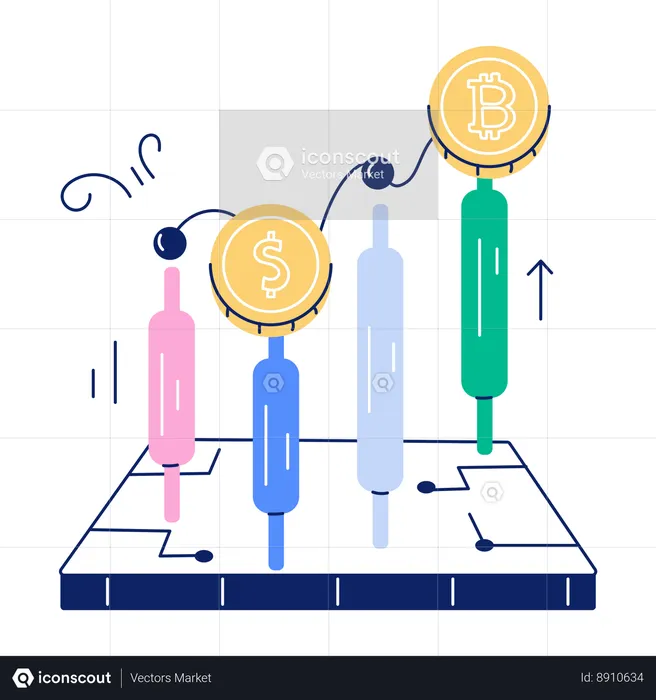 Comercio de criptomonedas  Ilustración