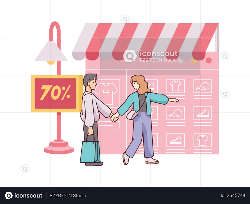 Venda de compras on-line  Ilustração