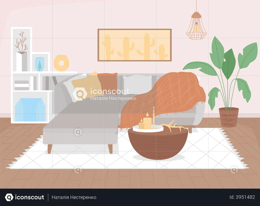 Comfortable living room  Illustration