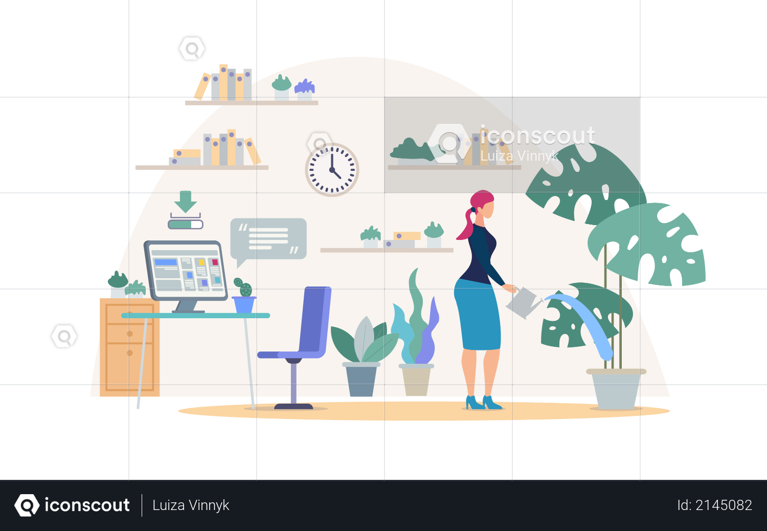 Comfortable Place for Work Illustration
