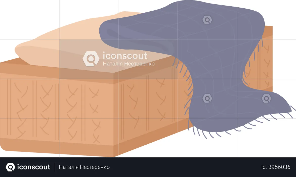 Comfortable settee with blanket  Illustration