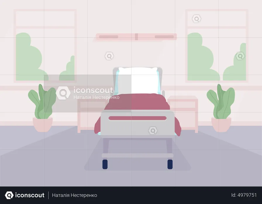 Comfortable ward for patient recovery  Illustration