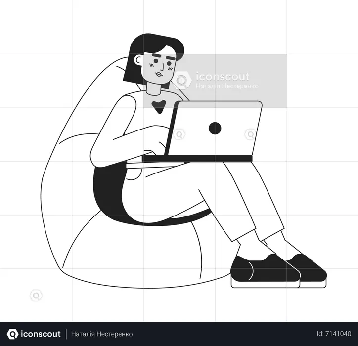Comfortably working from home  Illustration