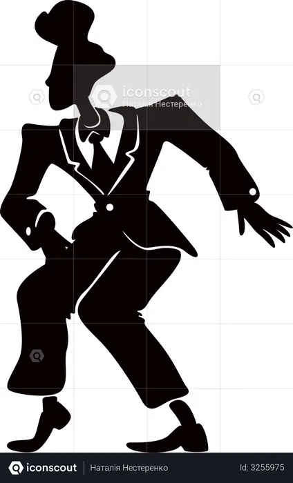 Comic man in retro suit  Illustration