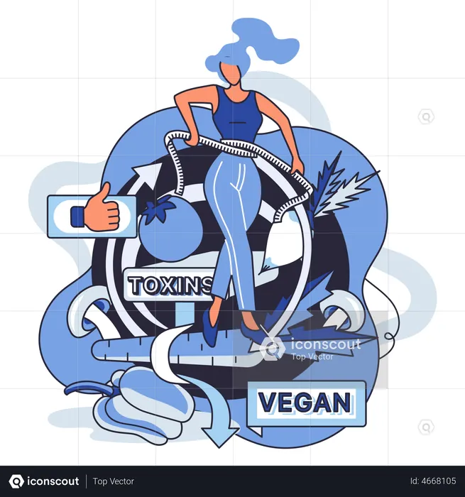 Comida vegana desintoxicante saudável  Ilustração