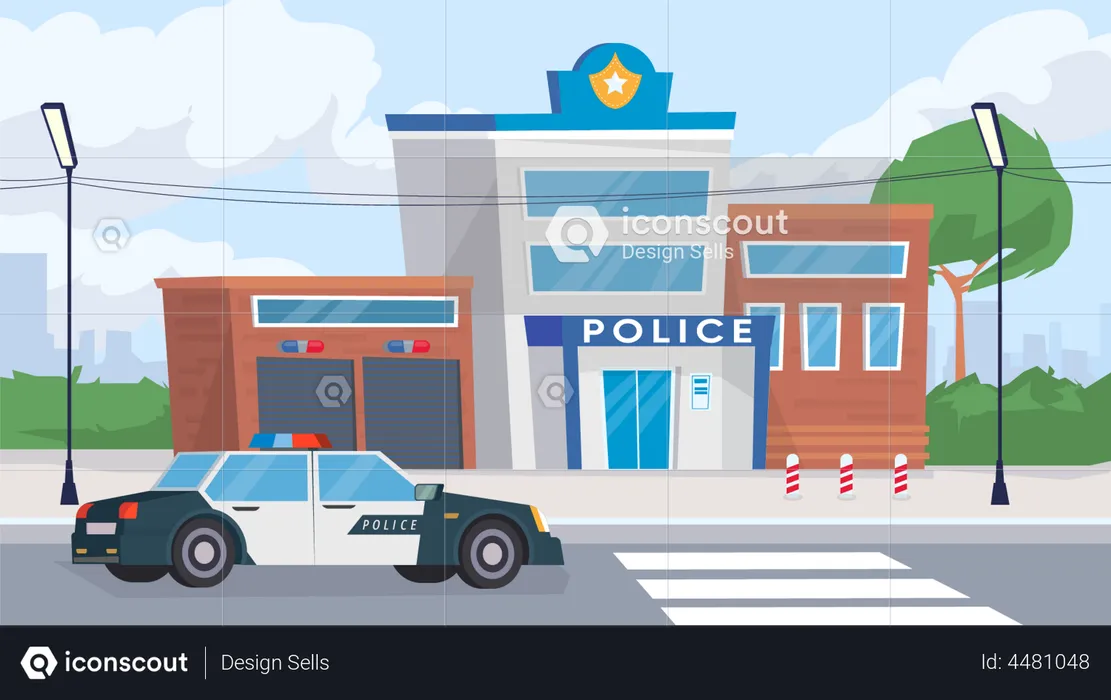 Estación de policía  Ilustración