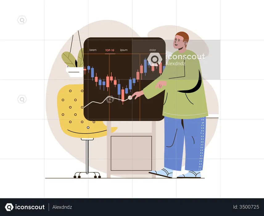 Commerçant de crypto-monnaie  Illustration