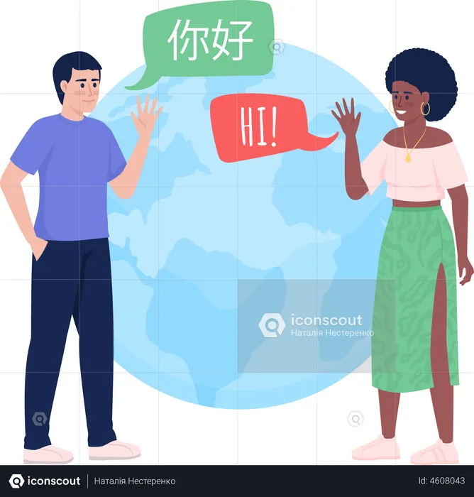 Communicate with native speaker  Illustration