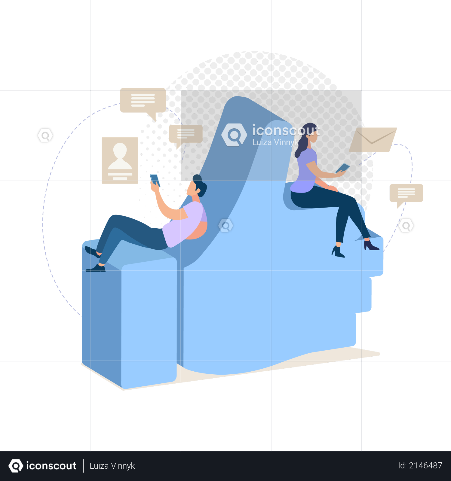 Communicating with Friend Illustration