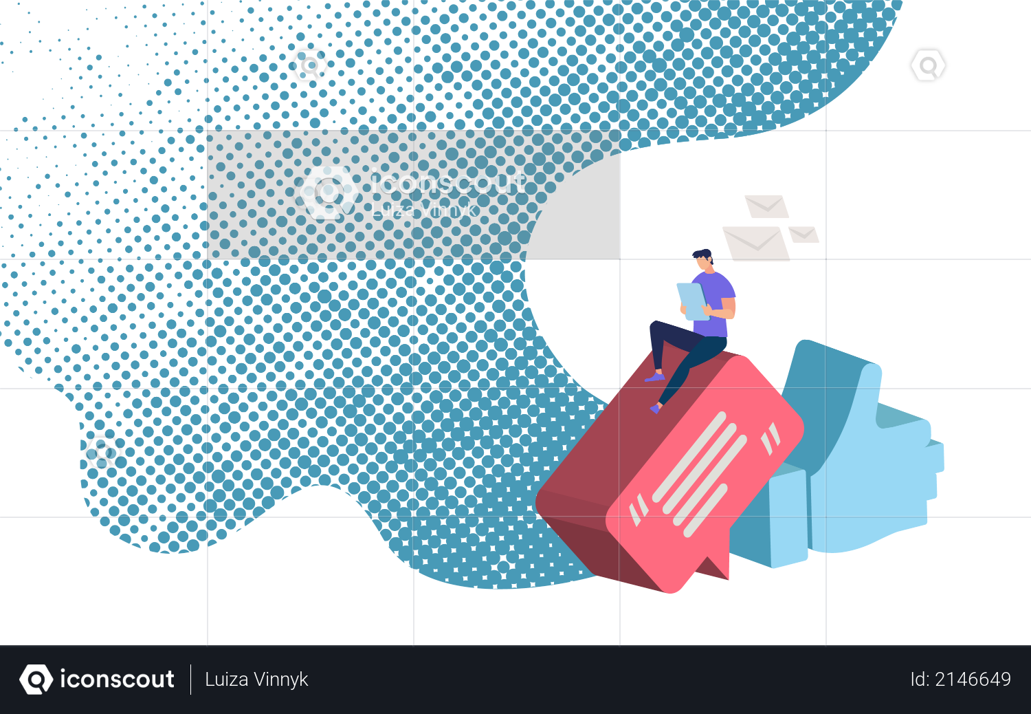 Communicating with Friends in Social Network Illustration