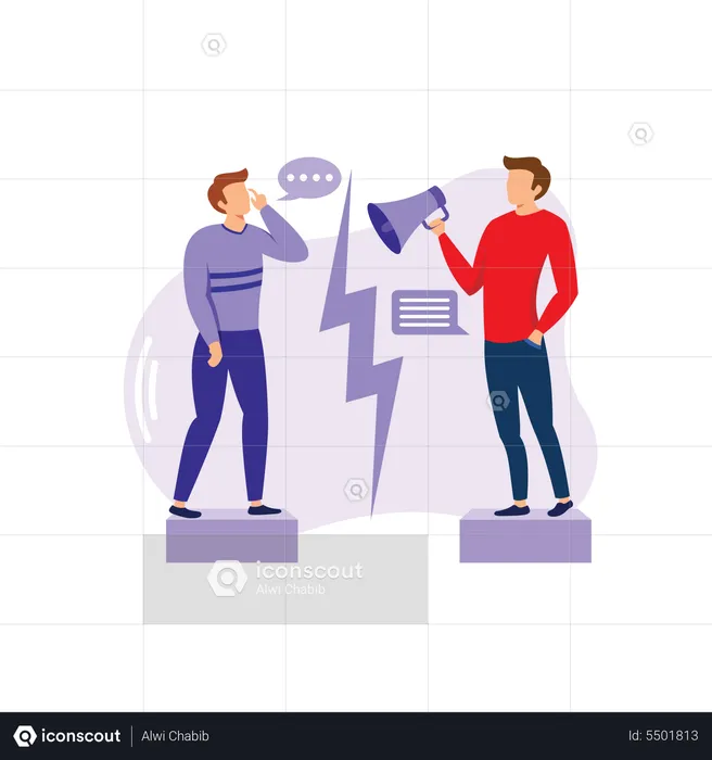 Communication gap between employees  Illustration