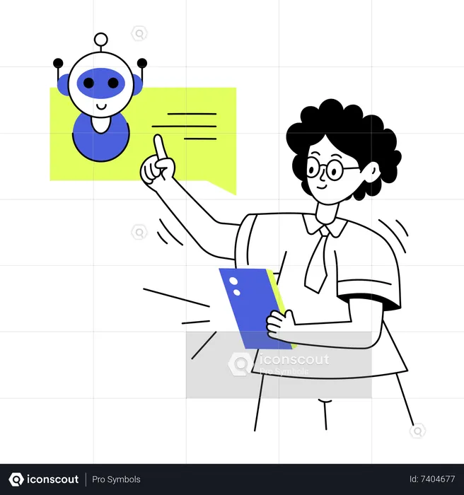 Communication with ai robot  Illustration