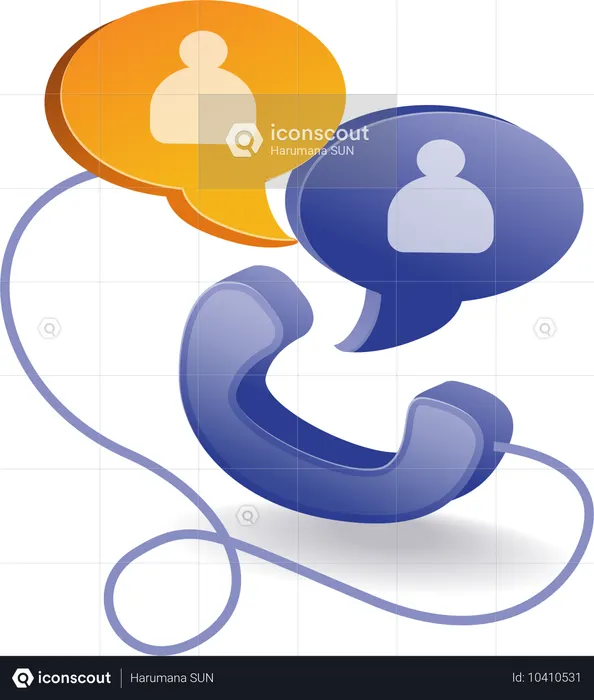 Communication with landline telephone  Illustration