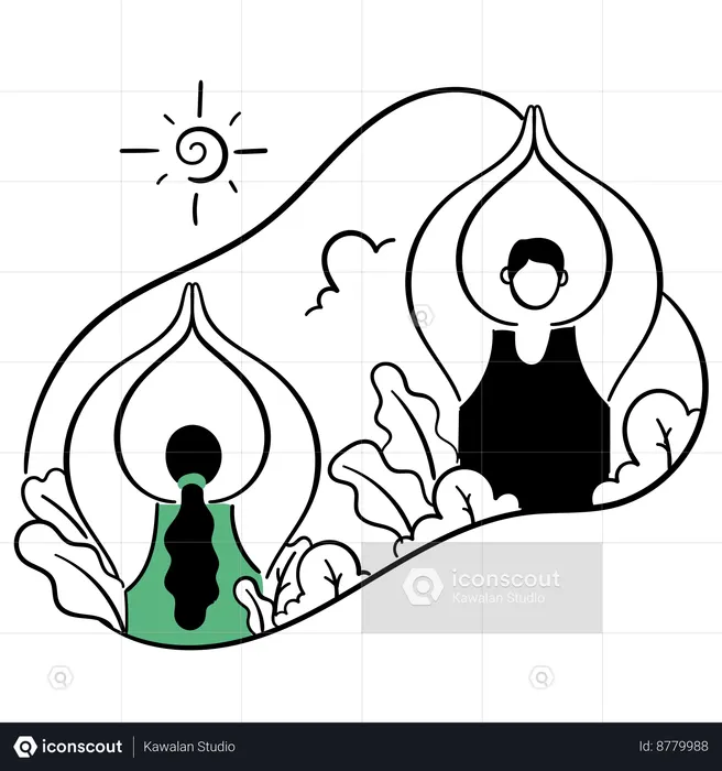 Community yoga class  Illustration