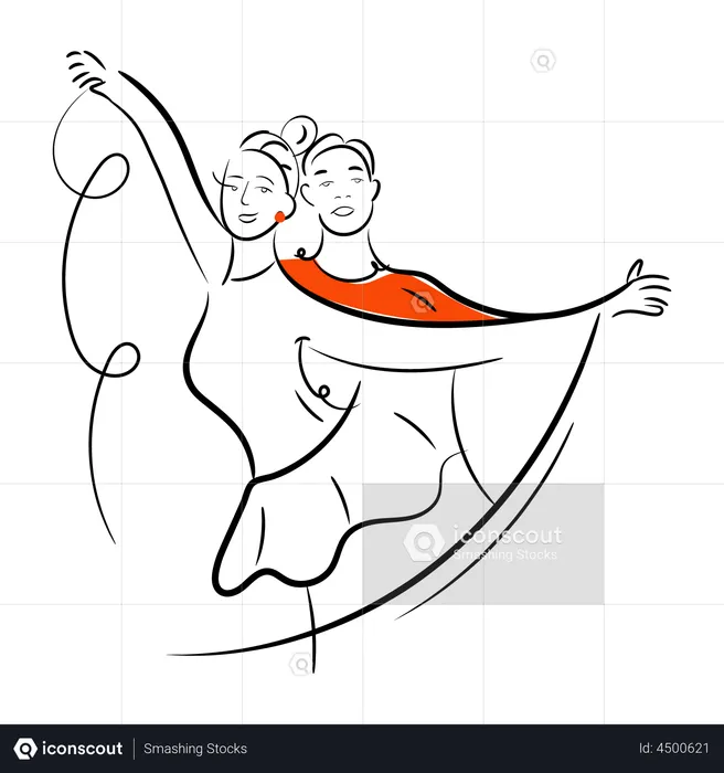 Parejas de baile  Ilustración