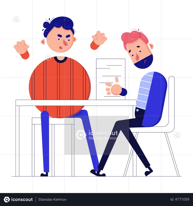 Company director scolds an employee  Illustration