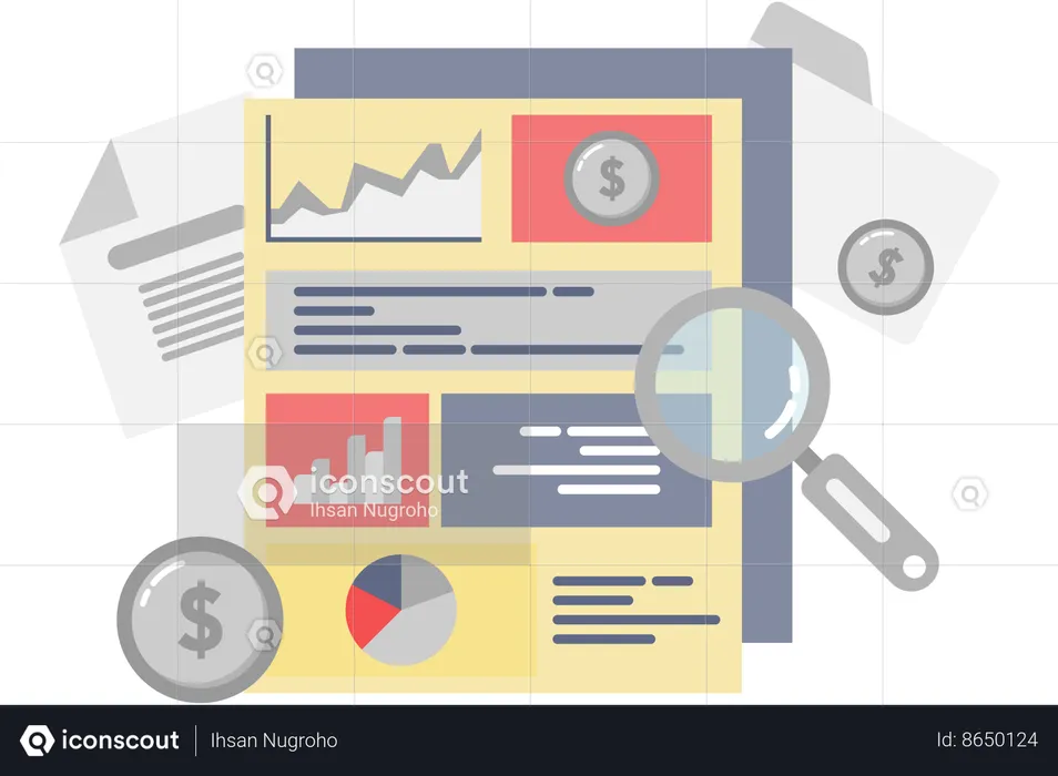 Company financial reports  Illustration