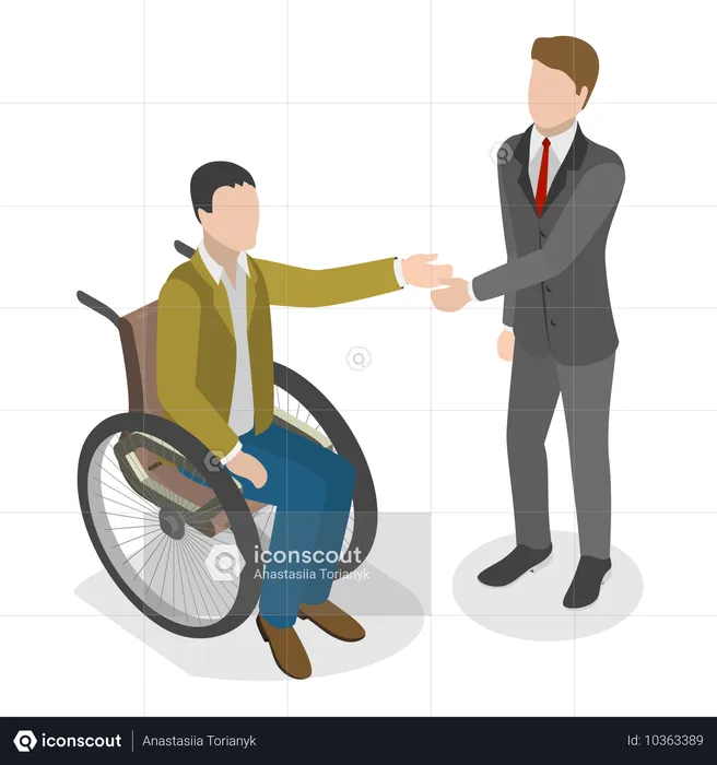 Company hiring disabled people  Illustration