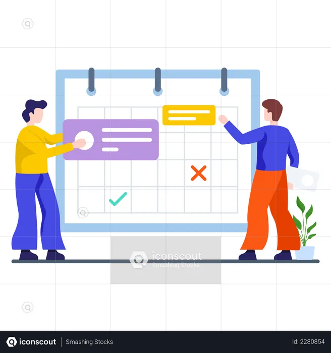 Company managers scheduling meetings  Illustration