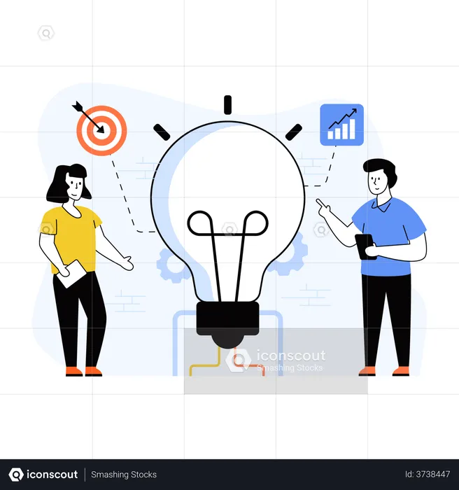 Company owners developing company aim  Illustration