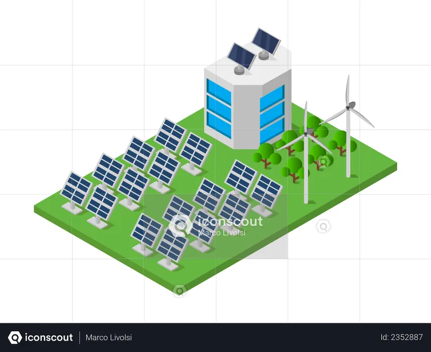 Company producing renewable energy  Illustration