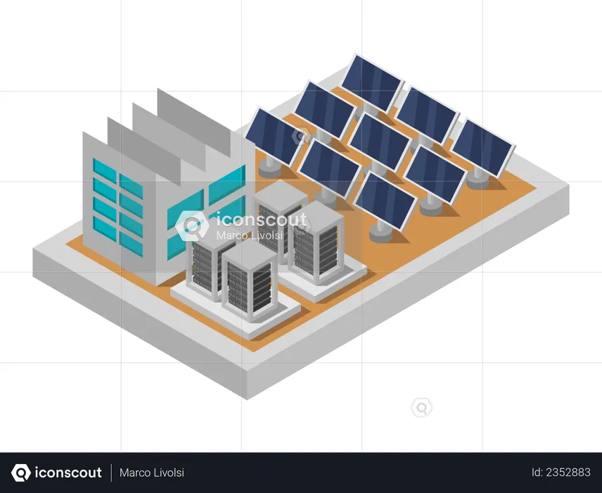 Company producing solar electricity  Illustration