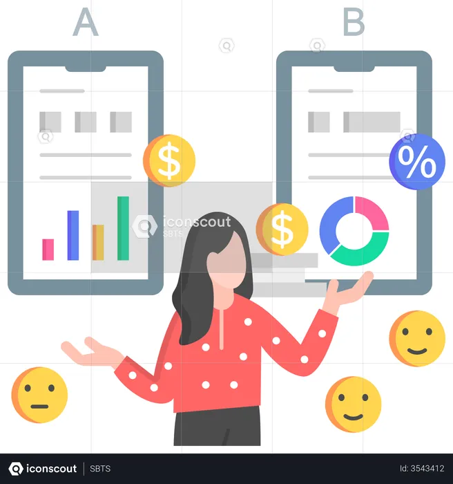 Comparaison d'affaires  Illustration