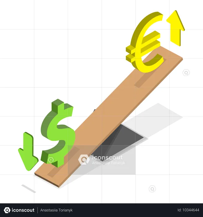 Comparaison entre l'euro et le dollar  Illustration